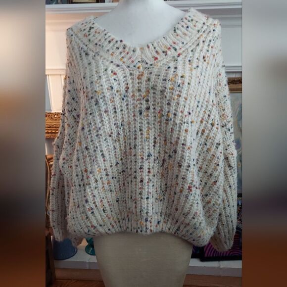 POL 🌈✨ Chunky Confetti Knit V-Neck Sweater - Picture 2 of 8